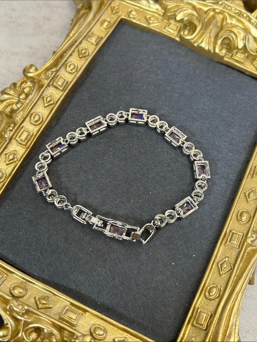 Elegant Pink & Silver Crystal Tennis Bracelet - Women Jewelry